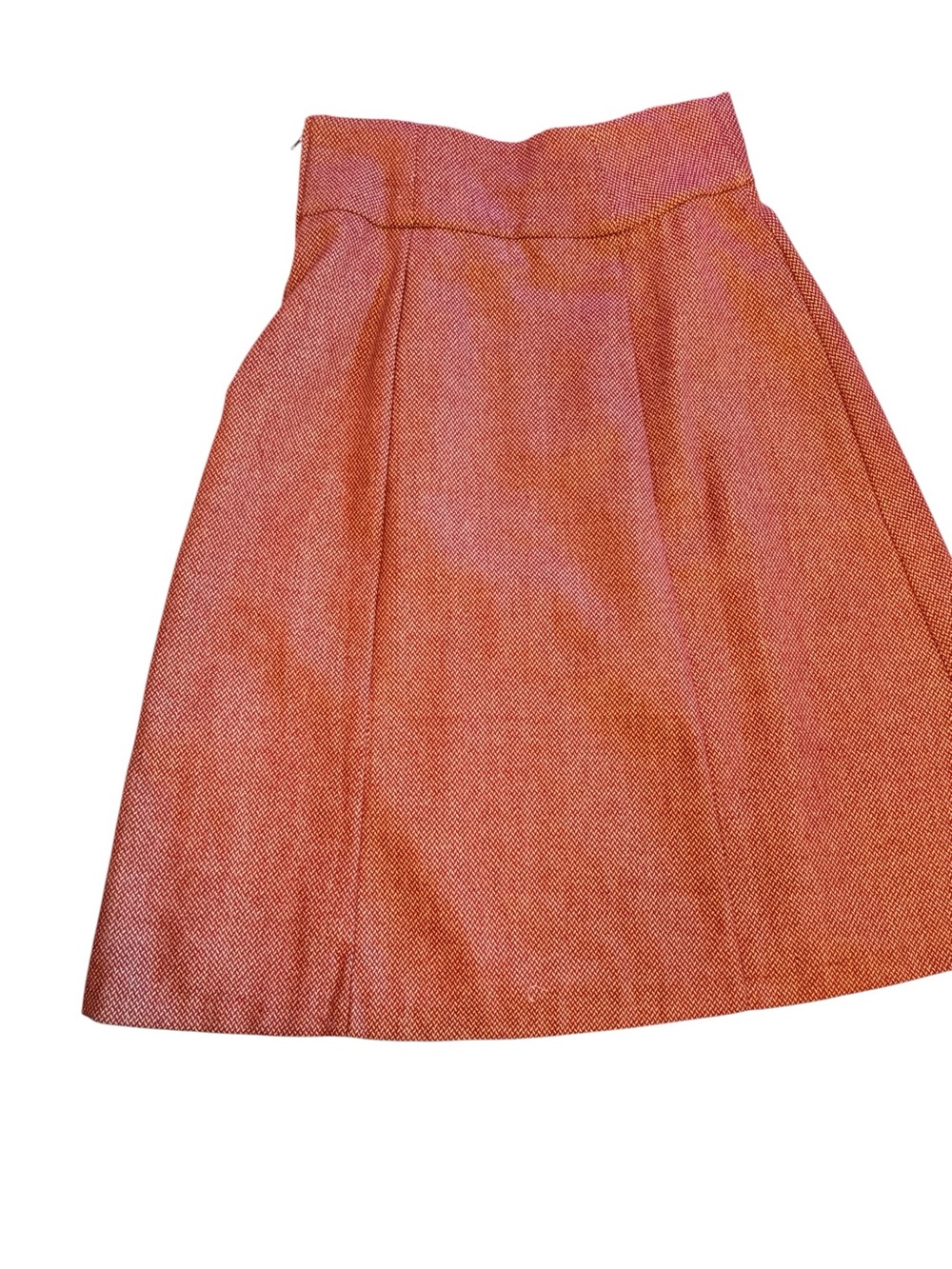 ModCloth Coral-Red A-Line Button-Waist Skirt - Picture 2 of 8